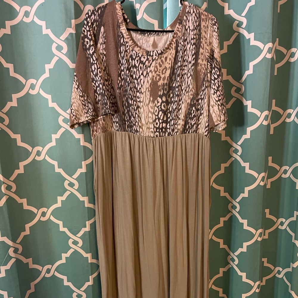 Celeste like new olive green maxi dress, 3X
